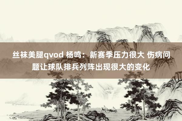 丝袜美腿qvod 杨鸣：新赛季压力很大 伤病问题让球队排兵列阵出现很大的变化
