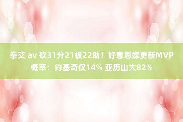 拳交 av 砍31分21板22助！好意思媒更新MVP概率：约基奇仅14% 亚历山大82%